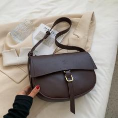 Imagem de Bolsa de ombro de sela Bolsas crossbody de couro PU para mulheres Bolsas clássicas, Deepcoffee