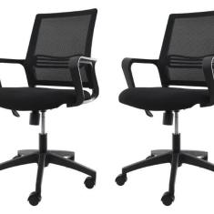 Imagem de Kit 2 Cadeiras De Escrit rio Diretor Michigan Preta