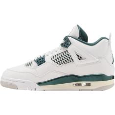 Imagem de Nike Jordan Air 4 retrô unissex adulto, Branco/Branco/Cinza Neutro/Verde Oxidado, 41