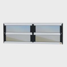 Imagem de Janela de Alumínio Basculante 2 Seções 40x240cm Vidro Espelhado Elite Brimak