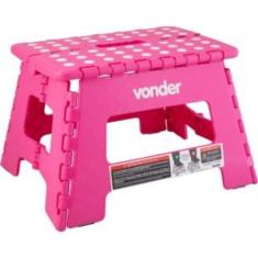 Imagem de Banqueta Plast Dobr 22cm Vonder Várias Cores, Rosa