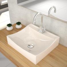 Imagem de Kit Cuba Q440 Com Torneira Luxo 1195 E Válvula Click  1 Pol. Compace Bege