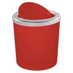 Imagem de Lixeira 5 Litros Basculante Redonda Cromada Cozinha e Banheiro - Wp Co