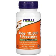 Imagem de Now Foods, Aloe 10,000 & Probiotics - 60 Veg Cápsulas