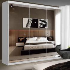 Imagem de Guarda Roupa Casal com Espelho 3 Portas de Correr Isabela