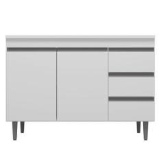 Imagem de Balcão De Cozinha 2 Portas Andréia 100 Cm Branco 1816 Com Tampo Mdp Aj