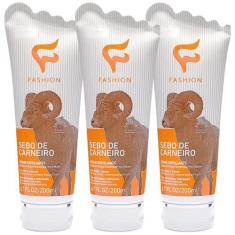 Imagem de Creme Esfoliante Fashion Sebo De Carneiro Bisnaga 200ml Kit 3 Unidades