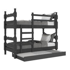 Imagem de Treliche Madeira Maciça - vira 2 Camas - com Colchões Inclusos Porto Multimóveis Cr35108 Preto