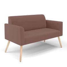 Imagem de Sofá Namoradeira Pés Palito Natural Marisa Veludo Rosê D03 - D`rossi