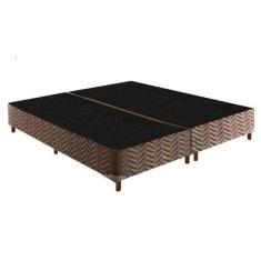 Imagem de Cama Box Base Queen  Sommier Rústico Bordado Brown (158X198x30) - Paro