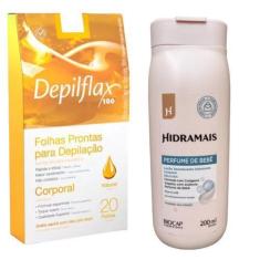 Imagem de Kit 4 Folhas Depilação Depilflax Natural 80 Unid.+ Locão Perfume De Be