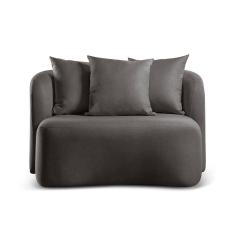 Imagem de Sofá Curvo Orgânico Orion linho Preto 102