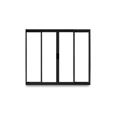 Imagem de Janela de Correr Abertura Central Exclusiva 4 Folhas Vidro Liso 100x120cm CRV Portas e Janelas Preto