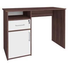 Imagem de Escrivaninha Mesa Para Escritório 1 Porta 1 Gaveta Mobile Hall Ipê/Bra