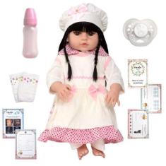 Imagem de Boneca Reborn Laura Morena Com Lindos Acessórios Enxoval - Cegonha Reb