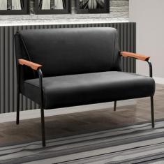 Imagem de Namoradeira Decorativa Braços Fixo Jade Preto