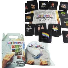 Imagem de Kit Jogo Educativo Vogais Em Braile E Jogo Da Memória 10 - Coleção Tea