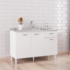 Imagem de Balcão De Cozinha 3 Portas 1 Gaveta Poquema Móveis