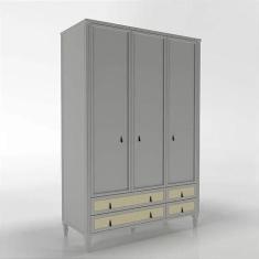 Imagem de Guarda Roupa Infantil 3 Portas Palha Talagarça Tudor Plus 1,60Mt - Tim