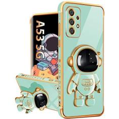 Imagem de Buleens Capa para Samsung A53 5G com suporte de astronauta, capas femininas para Galaxy A53 5G, capa de telefone feminina fofa 6D com estampa de coração no espaço sideral para Samsung Galaxy A53 5G