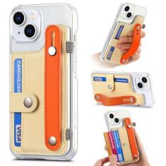 Imagem de Capa de telefone com pulseira de silicone transparente para iPhone 13 12 Mini 15 14 11 Pro XS Max XR X 7 8 Plus Capa de cartão de inserção, cor cáqui, para iPhone 13Pro Max