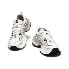 Imagem de BEAU TODAY Tênis grosso para mulheres, tênis fashion feminino, tênis de couro leve para mulheres, confortável casual com cadarço respirável, Branco, 36