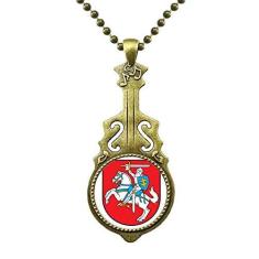 Imagem de DIYthinker Colar com emblema nacional da Lituânia Europa, joia antiga com pingente de música