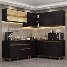 Imagem de Cozinha Completa de Canto Madesa Reims 382001 com Armário e Balcão - Preto