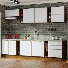 Imagem de Armário de Cozinha Completa 300cm Rustic/branco Veludo Lux da Sabrina Madesa