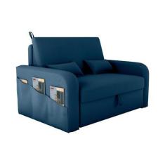 Imagem de Sofá Cama 2 Lugares Com Bau 1,40 Mts Day Matrix Azul