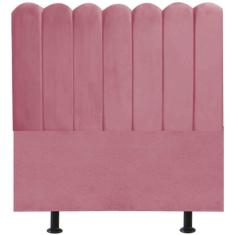 Imagem de Cabeceira Nuvem Cama Box Solteiro 90 cm Alanis Suede Rosa