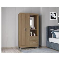 Imagem de Guarda Roupa Solteiro Ambiente Cordoba 2 Portas Castanho - Poquema