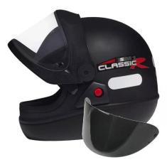 Imagem de Capacete San Marino Automático Moto Preto Fosco Mais Viseira Fumê Extr