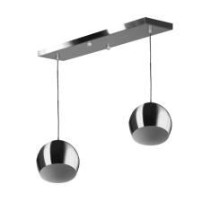 Imagem de Lustre Pendente Bola Duplo Base Retangular Escovado
