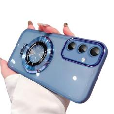 Imagem de Suporte magnético capa de silicone para samsung galaxy s24 s23 s22 s21 s20 ultra fe plus capa transparente, azul, para samsung s23 fe