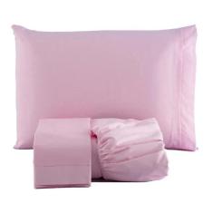 Imagem de Jogo De Lençol Microfibra Casal Queen 3 Peças Rosa