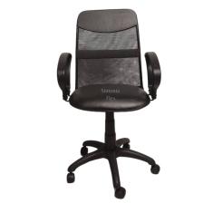 Imagem de Cadeira  diretor tela giratória com faixa - mecanismo relax -  braço fixo corano preto