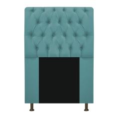 Imagem de Cabeceira Estofada Lady 100 Cm Solteiro Com Capitonê Suede  Turquesa - Adj Decor