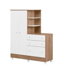 Imagem de Guarda-Roupas Infantil 2 Portas Com Cômoda 3 Gavetas E Nichos Encanto