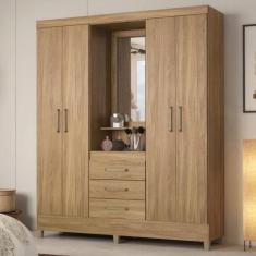 Imagem de Guarda Roupa Casal 4 Portas Com Espelho E 3 Gavetas Colombo - Demóbile