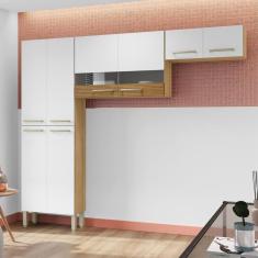 Imagem de Cozinha Compacta Pequena 8 Portas Freijó