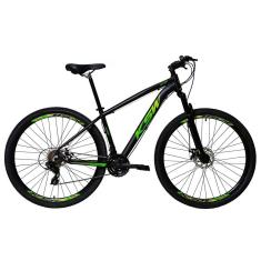 Imagem de Bicicleta Aro 29 Ksw Xlt Alumínio 27v Freio a Disco Mecânico Garfo com Suspensão - Preto/Verde