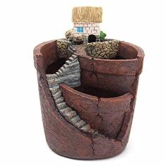 Imagem de Microlandschaft Vaso de Flores Suspenso Jardim Vaso de Conto de Fadas Planta Suculenta Mundo Planta Casa Decoração Resina