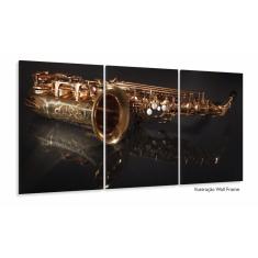 Imagem de Quadro Decorativo Reflexo Saxofone 120x60 Sala Quarto