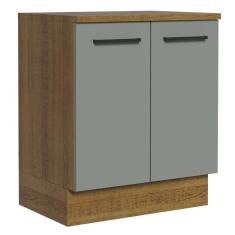 Imagem de Balcão de Cozinha Agata 70cm 2 Portas Rustic Cinza