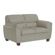 Imagem de Sofá 2 Lugares Sala de Estar Pés em Madeira Nauru Couro Avelã - Gran Belo