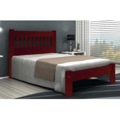 Imagem de Cama Queen Size Pérola De Madeira Maciça Angelim Pedra/Tauari - Cor Mo