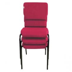 Imagem de 03 Cadeiras Empilhável Para Igrejas Evangélicas Linha Church Rosa