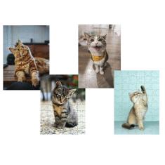 Imagem de Kit 4 Quebra-Cabeças Cognitivos Gatinhos Novos 24 Peças