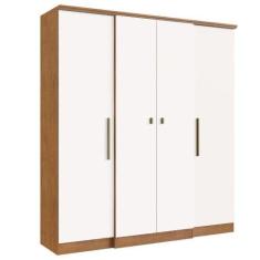 Imagem de Guarda Roupa Casal 4 Portas 2 Gavetas Miami Doripel Off White Nogueira